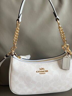 Coach Teri 25 White Hobo Bag